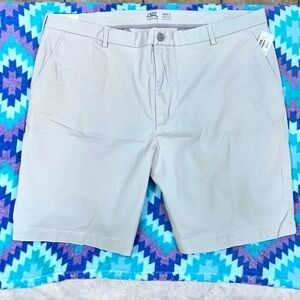 Mens IZOD Saltwater Classic-Fit Stretch Shorts “42x9.5” High Rise Light Grey